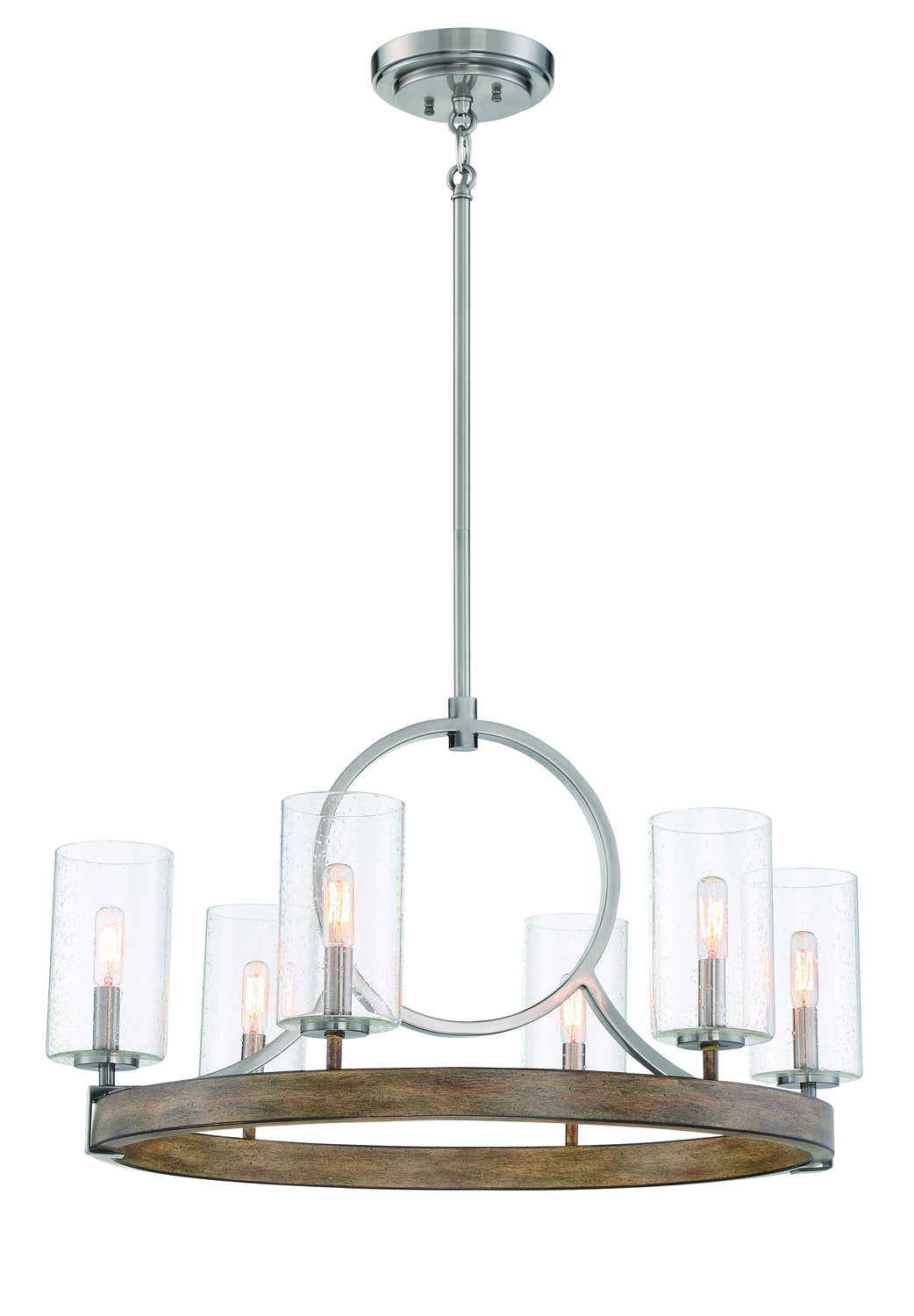 Minka-Lavery - 4015-280 - Six Light Chandelier - Country Estates - Sun Faded Wood W/Brushed Nicke