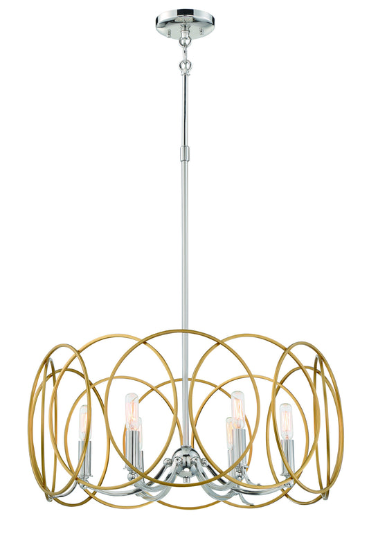 Minka-Lavery - 4026-679 - Six Light Pendant - Chassell - Painted Honey Gold With Polish