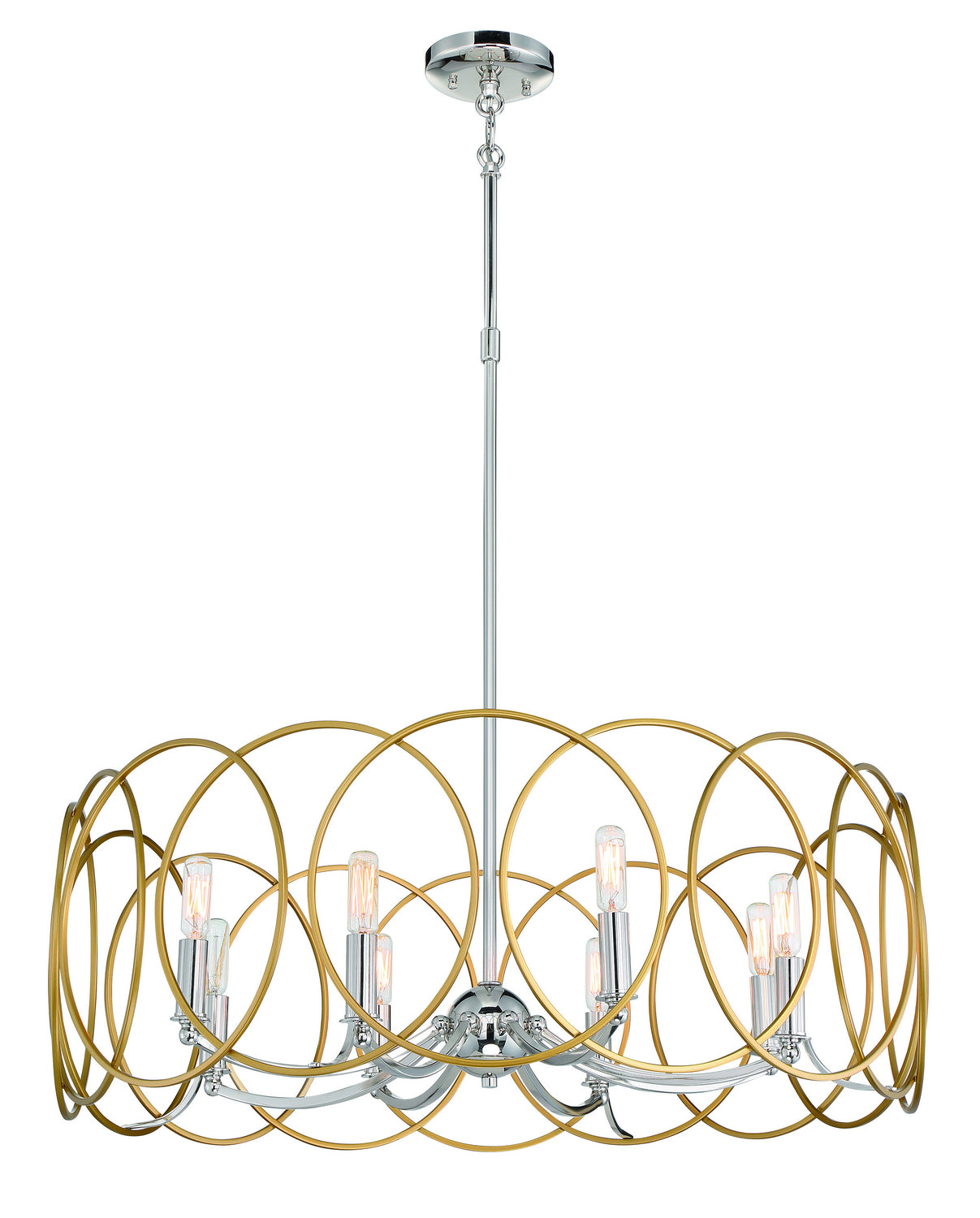 Minka-Lavery - 4028-679 - Eight Light Pendant - Chassell - Painted Honey Gold With Polish