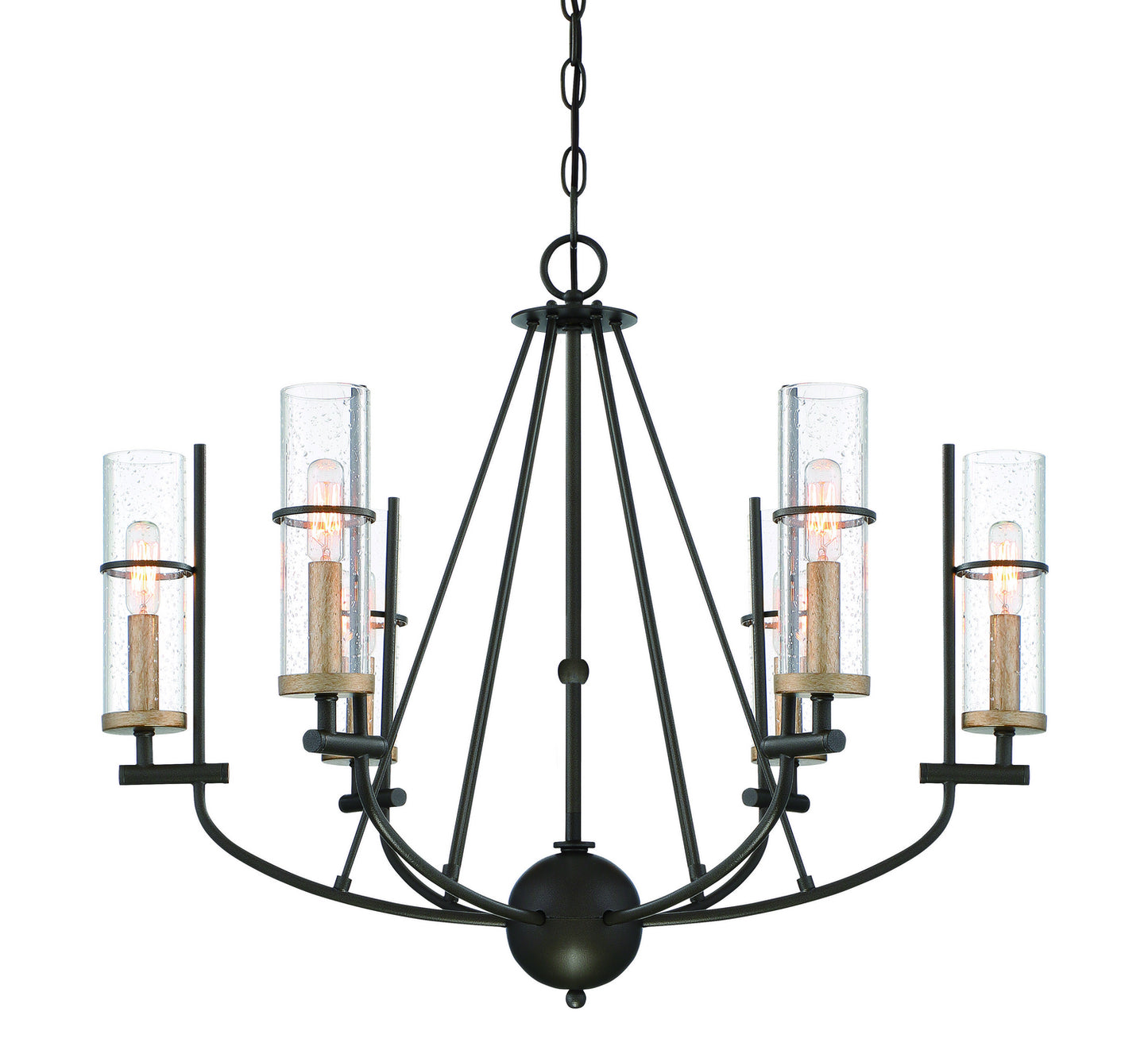 Minka-Lavery - 4087-107 - Six Light Chandelier - Sussex Court - Smoked Iron W/Aged Gold