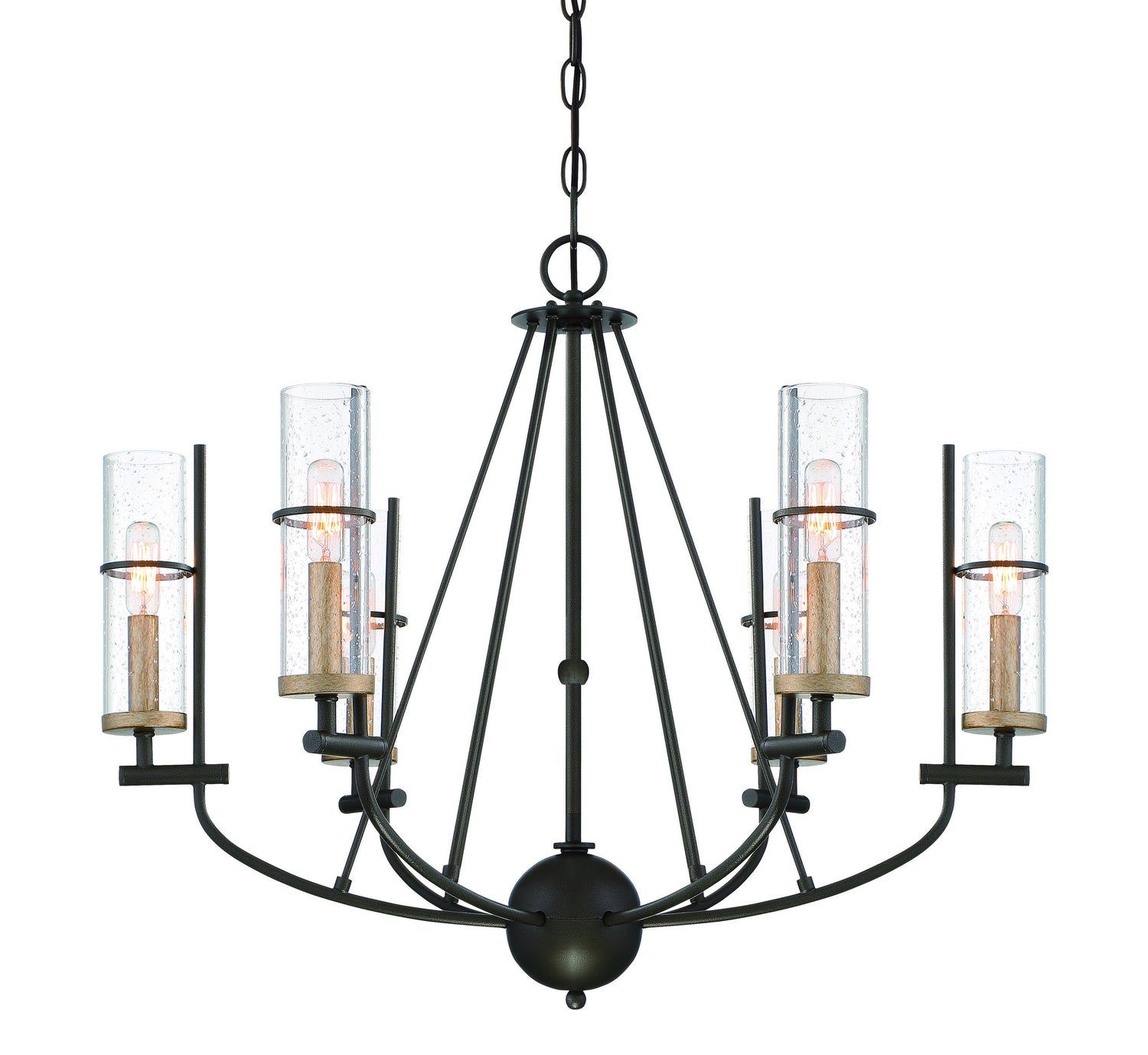 Minka-Lavery - 4087-107 - Six Light Chandelier - Sussex Court - Smoked Iron W/Aged Gold