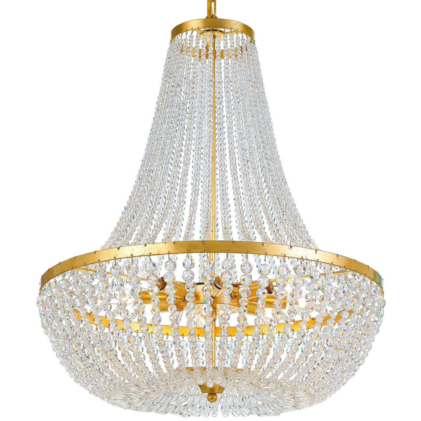 Crystorama - 609-GA - Eight Light Chandelier - Rylee - Antique Gold