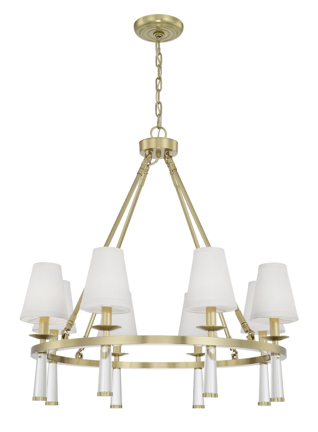 Crystorama - 8867-AG - Eight Light Chandelier - Baxter - Aged Brass