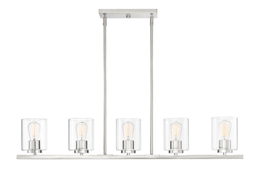 Designers Fountain - 93038-SP - Five Light Island Pendant - Liam - Platinum (Satin)