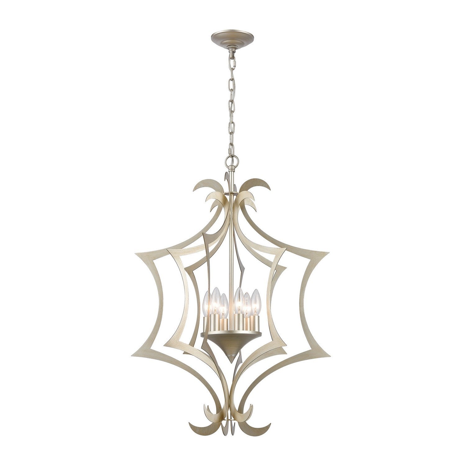 ELK Home - 12063/6 - Six Light Pendant - Delray - Aged Silver