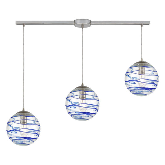 ELK Home - 31743/3L - Three Light Pendant - Vines - Satin Nickel