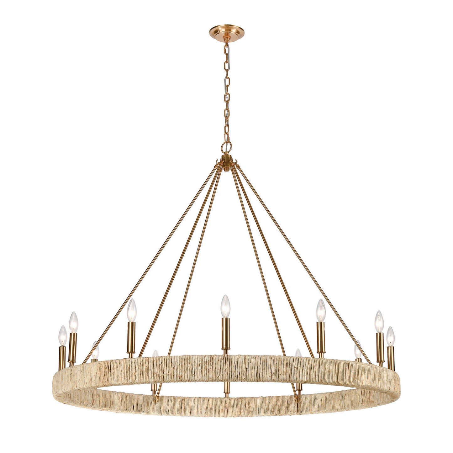 ELK Home - 32417/12 - 12 Light Chandelier - Abaca - Satin Brass