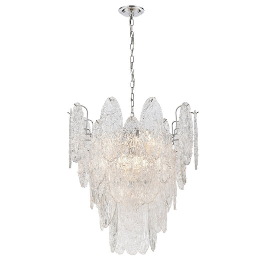 ELK Home - 32445/9 - Nine Light Chandelier - Frozen Cascade - Polished Chrome