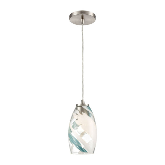 ELK Home - 85211/1 - One Light Mini Pendant - Turbulence - Satin Nickel