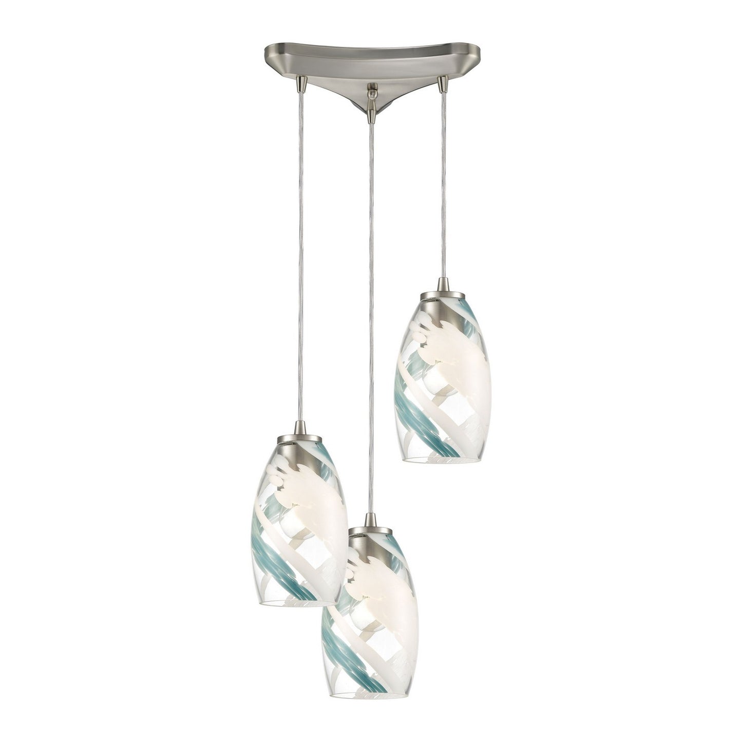 ELK Home - 85211/3 - Three Light Pendant - Turbulence - Satin Nickel