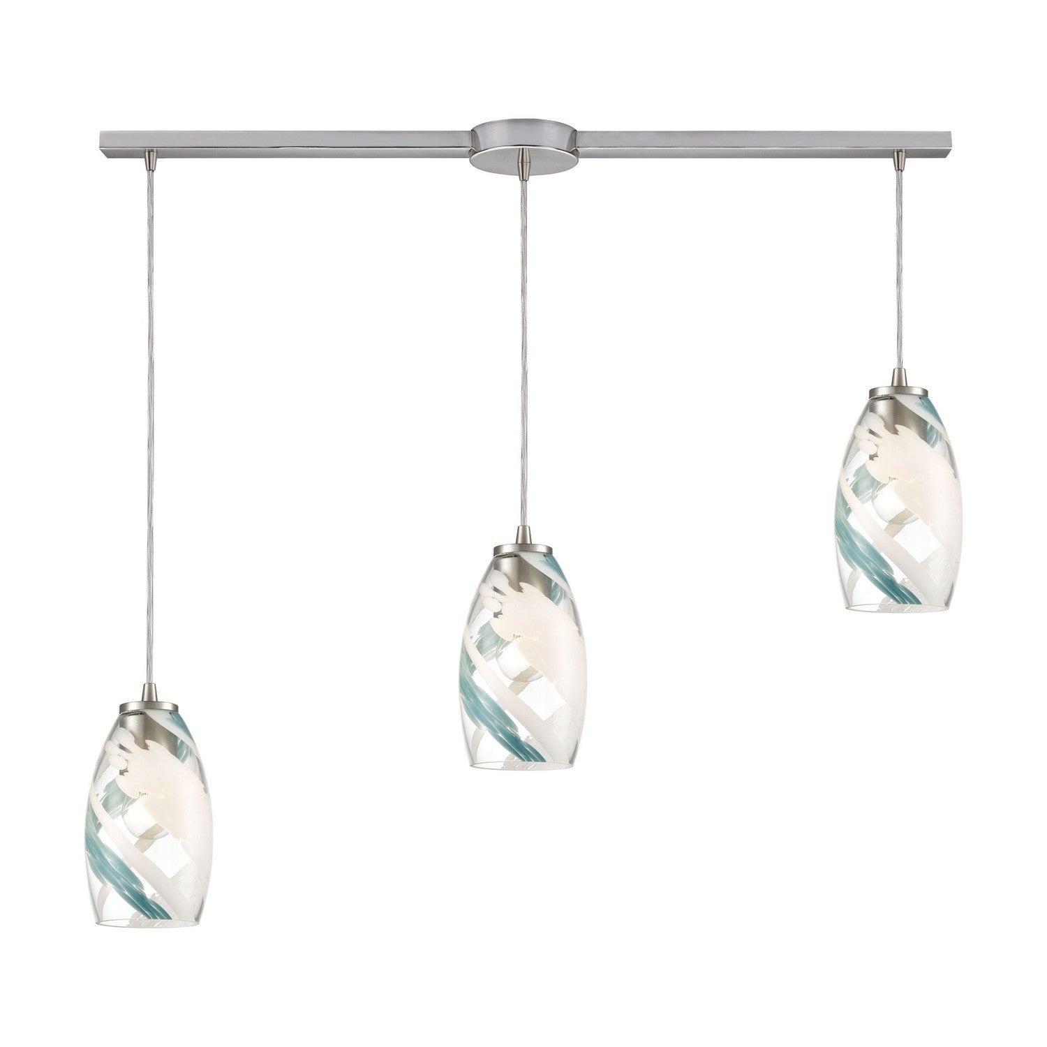ELK Home - 85211/3L - Three Light Pendant - Turbulence - Satin Nickel