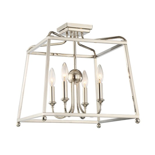 Crystorama - 2243-PN_NOSHADE - Four Light Semi Flush Mount - Sylvan - Polished Nickel