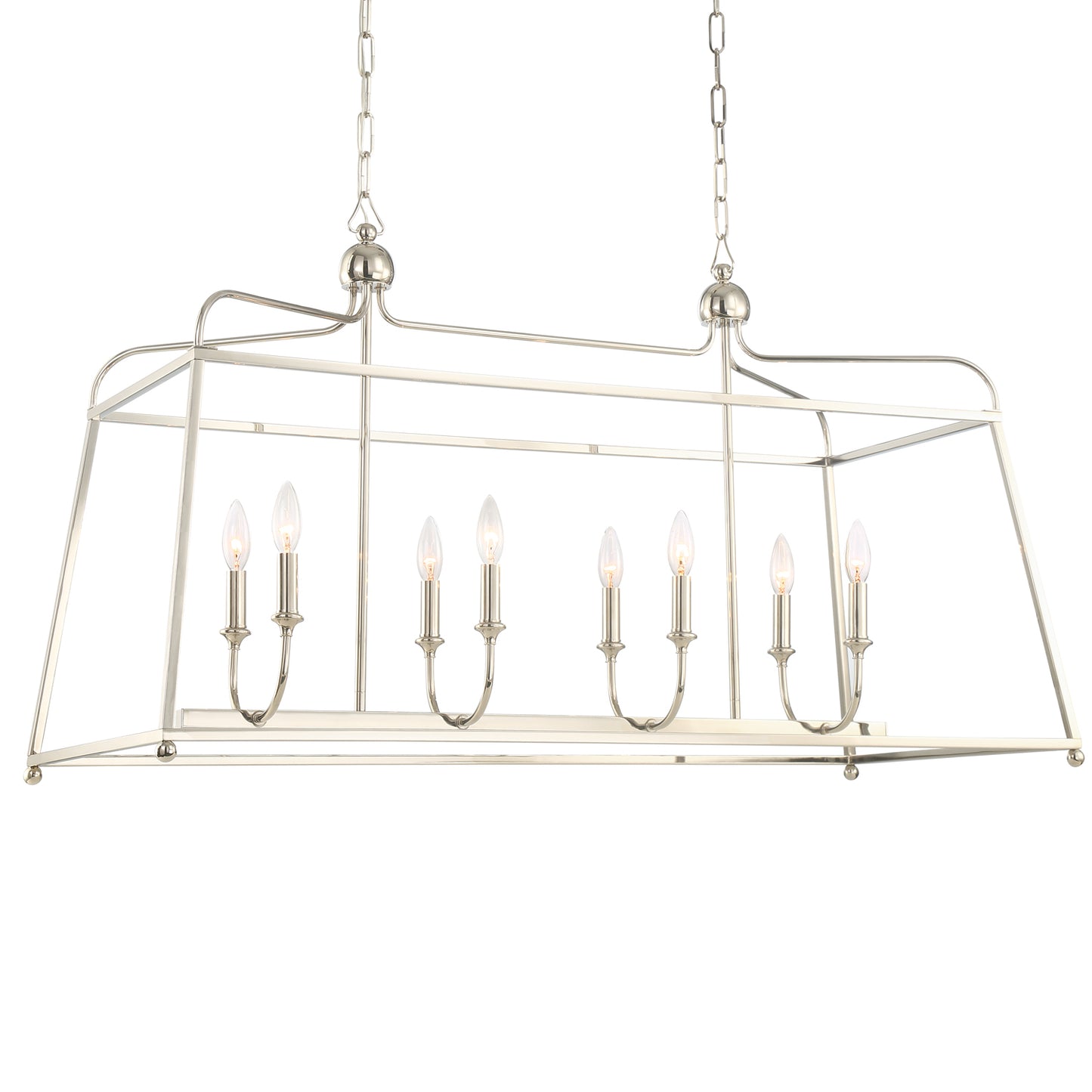 Crystorama - 2249-PN_NOSHADE - Eight Light Chandelier - Sylvan - Polished Nickel