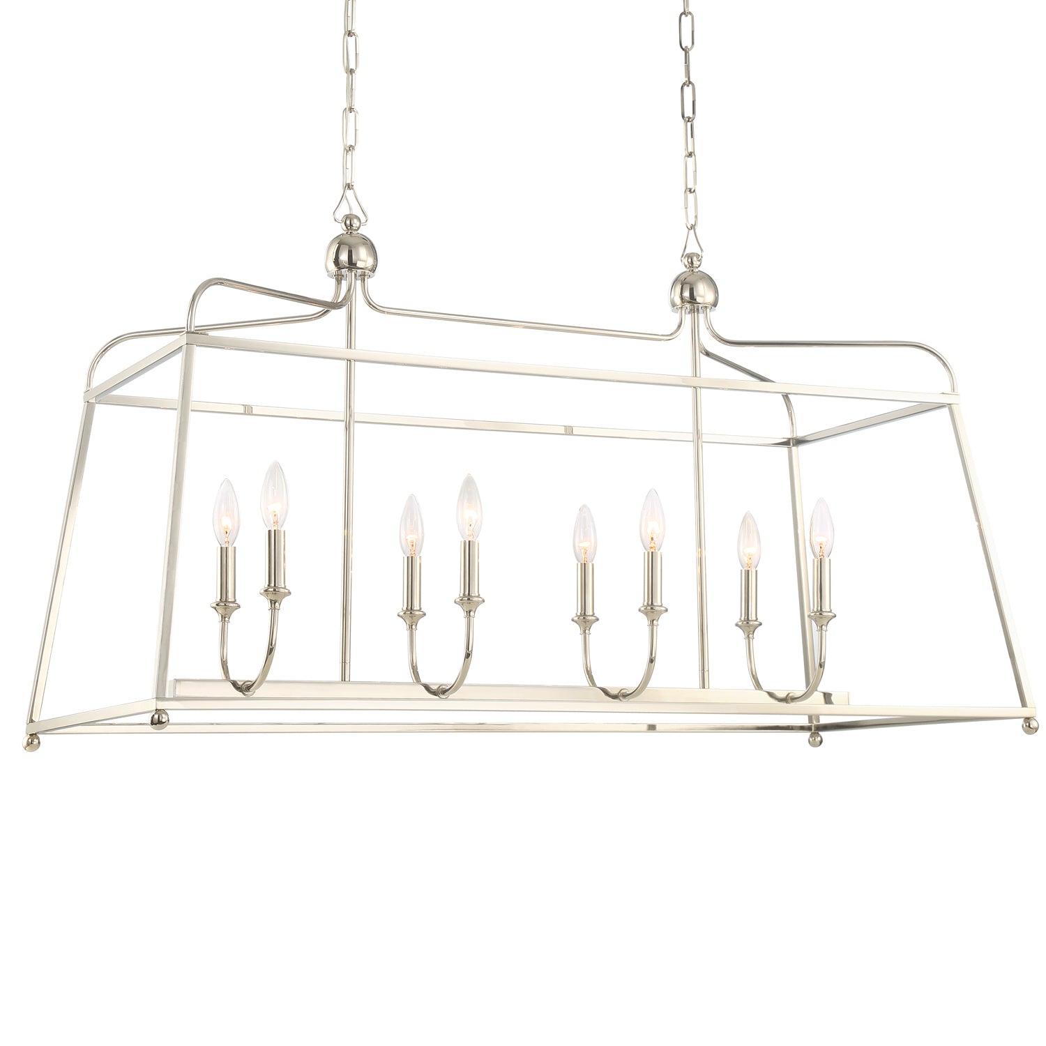 Crystorama - 2249-PN_NOSHADE - Eight Light Chandelier - Sylvan - Polished Nickel