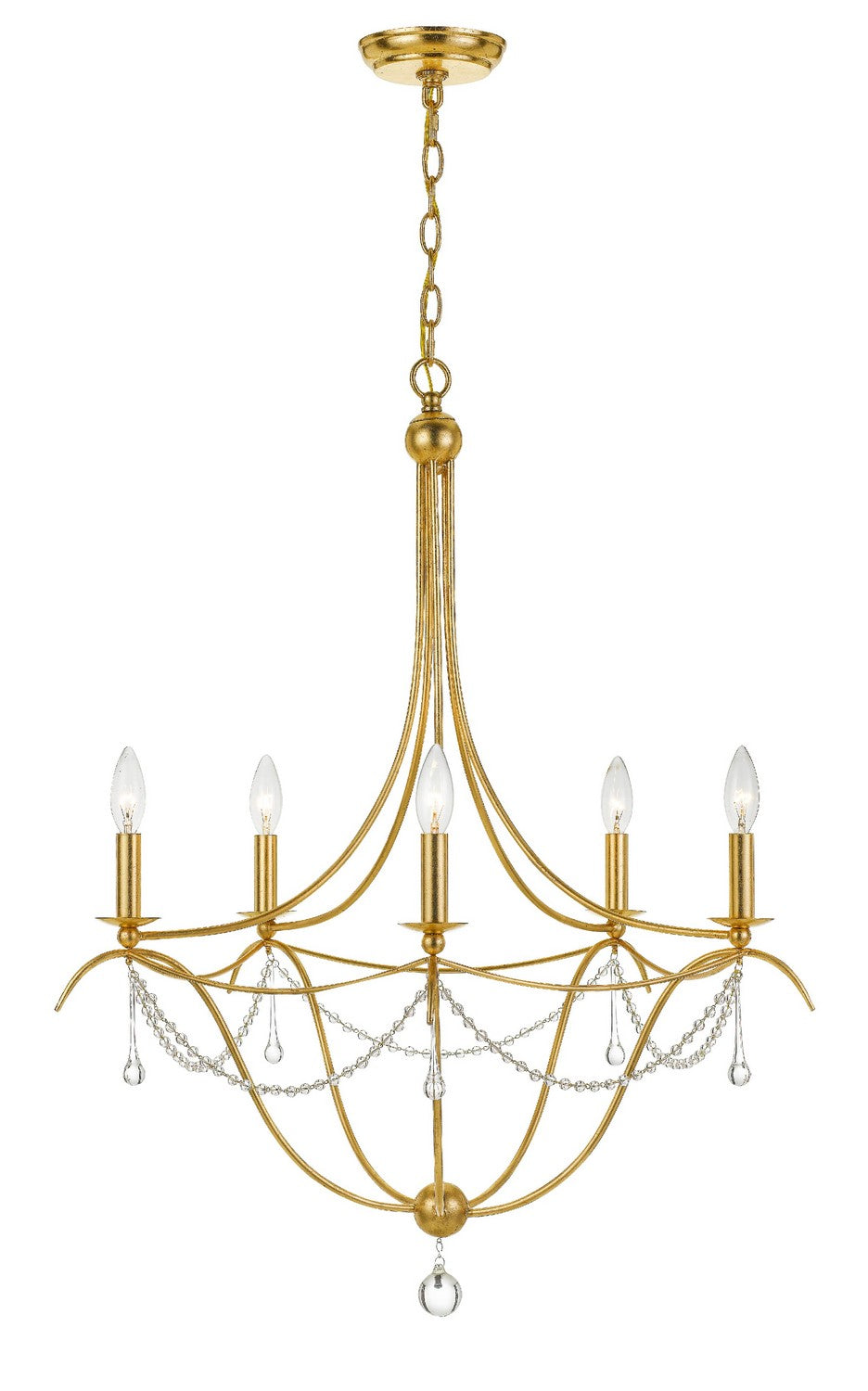 Crystorama - 425-GA - Five Light Chandelier - Metro - Antique Gold