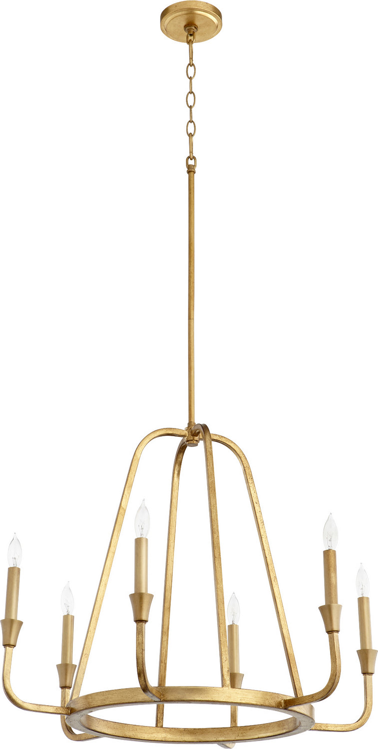 Quorum - 6314-6-74 - Six Light Chandelier - Marquee - Gold Leaf