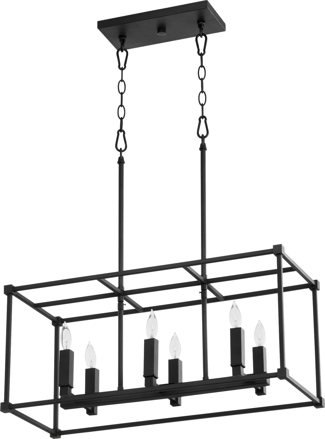 Quorum - 656-6-69 - Six Light Linear Pendant - Olympus - Textured Black