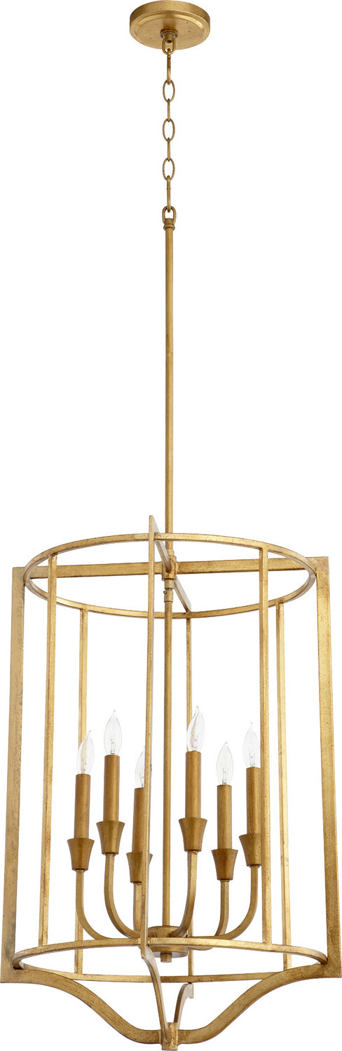 Quorum - 6814-6-74 - Six Light Pendant - Marquee - Gold Leaf