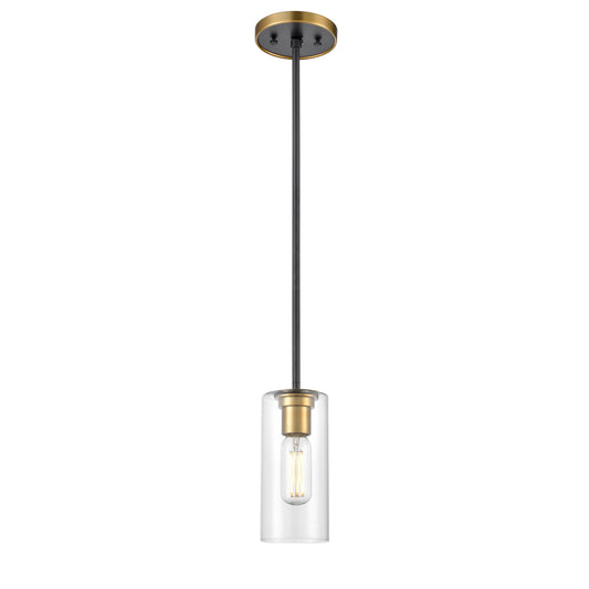 DVI Lighting - DVP24721BR+GR-CL - One Light Mini-Pendant - Barker - Brass And Graphite With Clear Glass