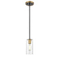 DVI Lighting - DVP24721BR+GR-CL - One Light Mini-Pendant - Barker - Brass And Graphite With Clear Glass