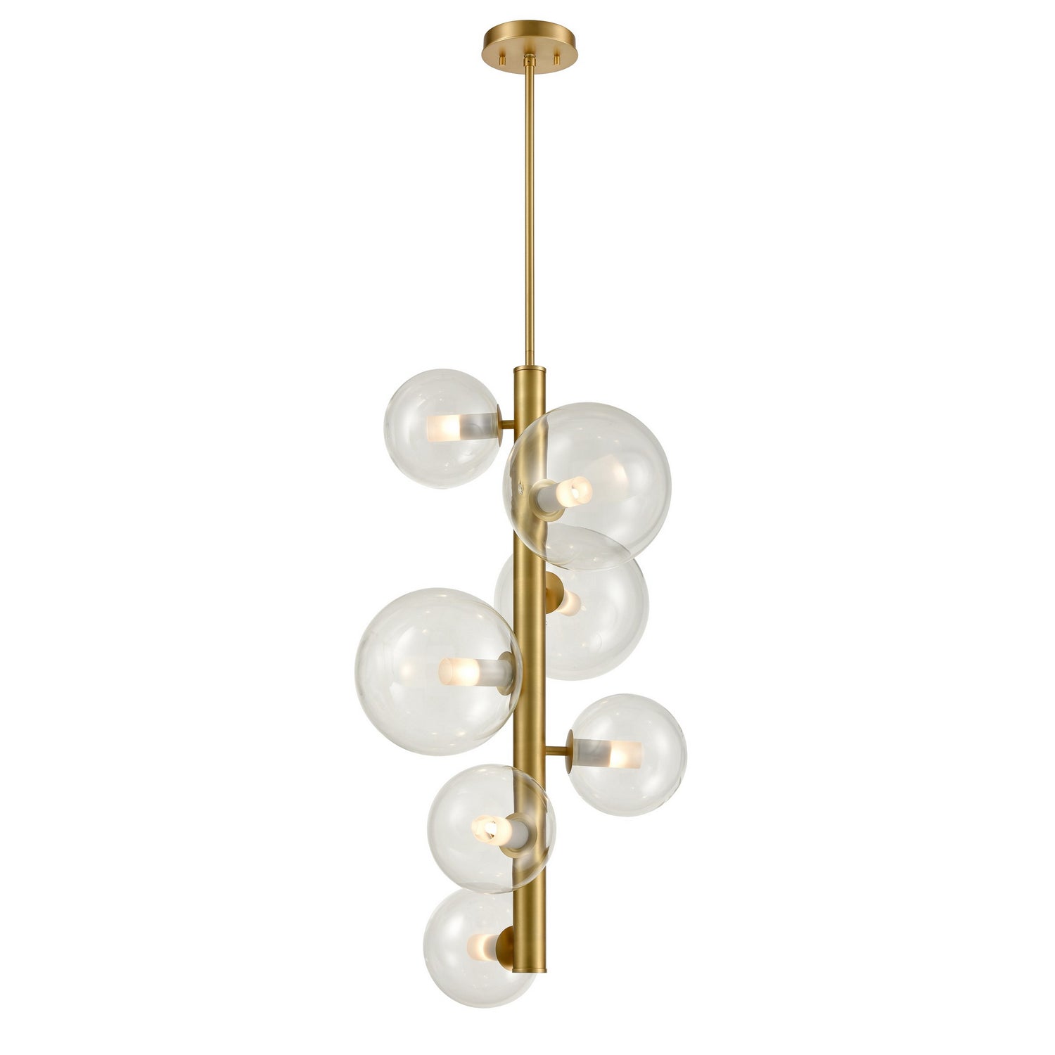 DVI Lighting - DVP27049VBR-CL - Seven Light Foyer Pendant - Courcelette - Venetian Brass With Clear Glass