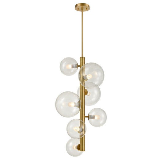 DVI Lighting - DVP27049VBR-CL - Seven Light Foyer Pendant - Courcelette - Venetian Brass With Clear Glass