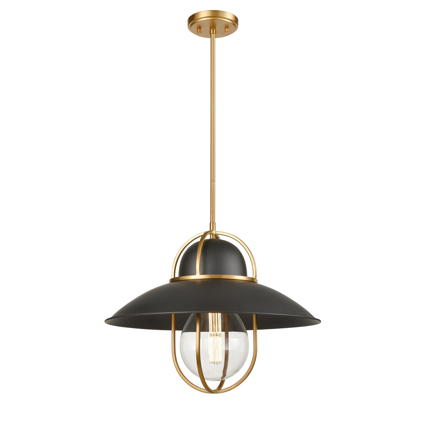 DVI Lighting - DVP31005GR+VBR - One Light Pendant - Peggy'S Cove - Graphite And Venetian Brass