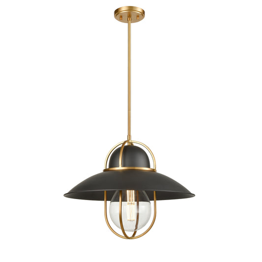 DVI Lighting - DVP31005GR+VBR - One Light Pendant - Peggy'S Cove - Graphite And Venetian Brass
