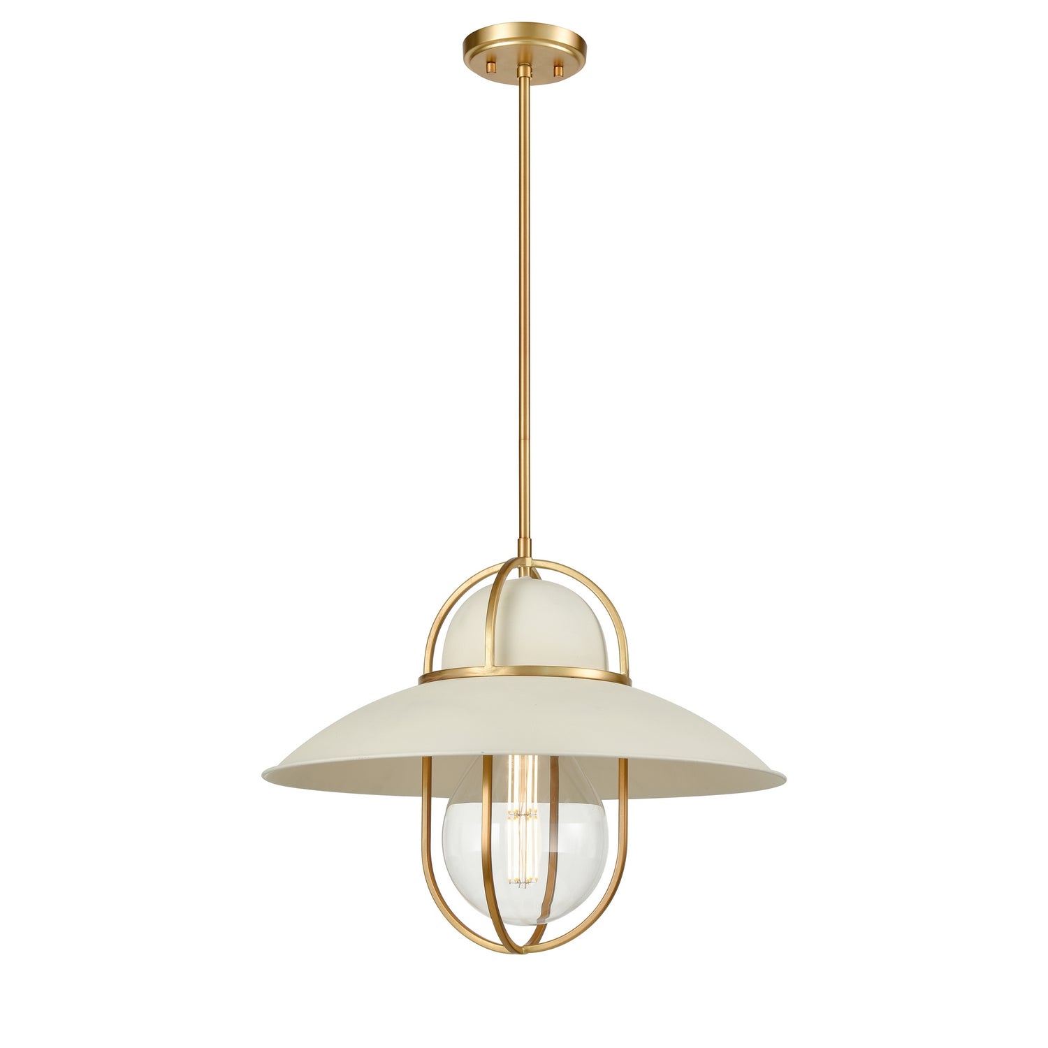 DVI Lighting - DVP31005MW+VBR - One Light Pendant - Peggy'S Cove - Matte White And Venetian Brass