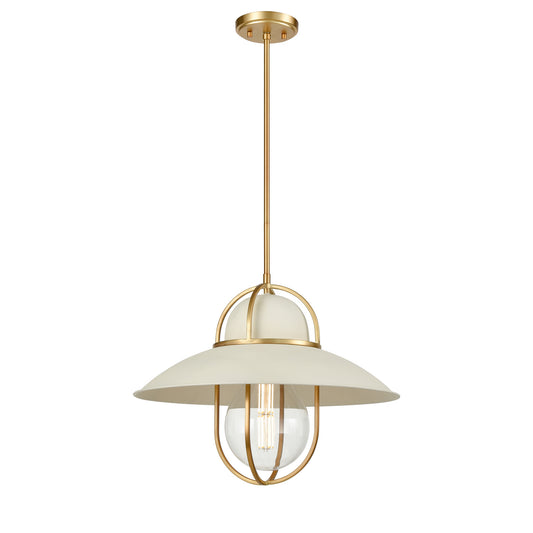DVI Lighting - DVP31005MW+VBR - One Light Pendant - Peggy'S Cove - Matte White And Venetian Brass