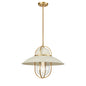 DVI Lighting - DVP31005MW+VBR - One Light Pendant - Peggy'S Cove - Matte White And Venetian Brass