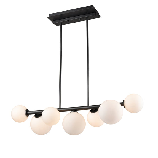 DVI Lighting - DVP34502GR-OP - Seven Light Linear Pendant - Alouette - Graphite With Half Opal Glass