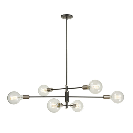 DVI Lighting - DVP41102PL+GR - Six Light Pendant - Lake Loft - Platinum And Graphite