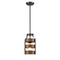 DVI Lighting - DVP41821GR+IW - One Light Mini-Pendant - Fort Garry - Graphite And Ironwood On Metal