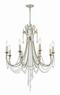 Crystorama - ARC-1908-SA-CL-MWP - Eight Light Chandelier - Arcadia - Antique Silver