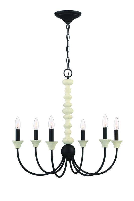 Craftmade - 52626-CWESP - Six Light Chandelier - Meadow Place - Cottage White/Espresso