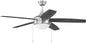 Craftmade - PHA52BNK5-BNGW - 52"Ceiling Fan - Phaze 5 - Brushed Polished Nickel