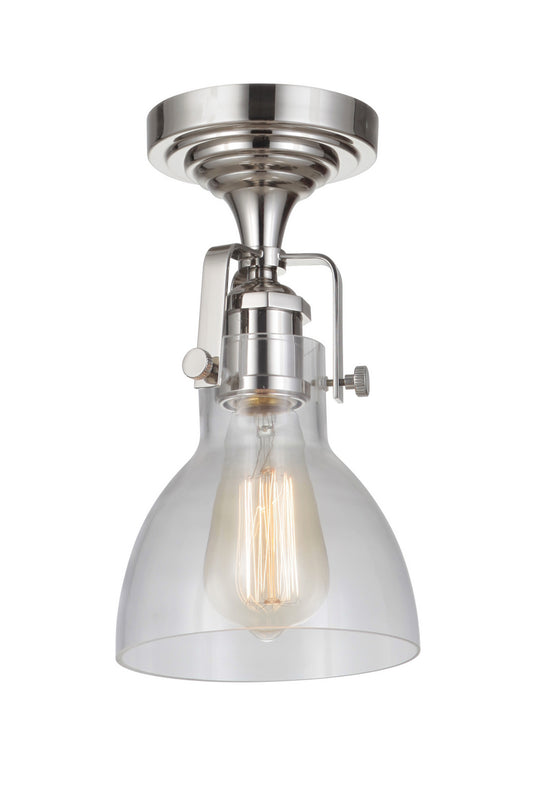 Craftmade - X8317-PLN-C - One Light Semi Flush Mount - State House - Polished Nickel