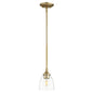 Quorum - 3059-280 - One Light Pendant - Enclave - Aged Brass w/ Clear/Seeded