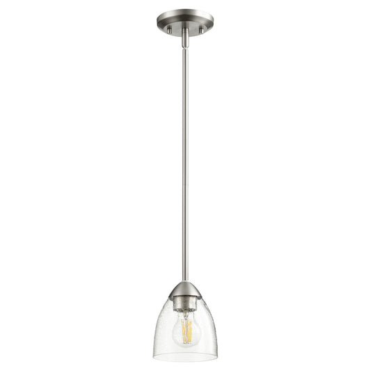 Quorum - 3069-265 - One Light Pendant - Barkley - Satin Nickel w/ Clear/Seeded