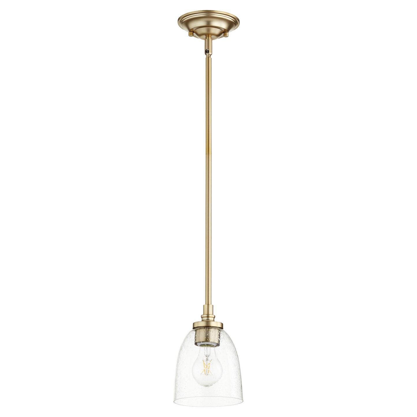 Quorum - 3122-280 - One Light Pendant - Rossington - Aged Brass w/ Clear/Seeded