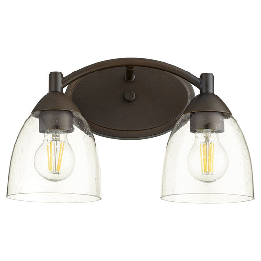 Quorum - 5069-2-286 - Two Light Vanity - Barkley - Oiled Bronze w/ Clear/Seeded