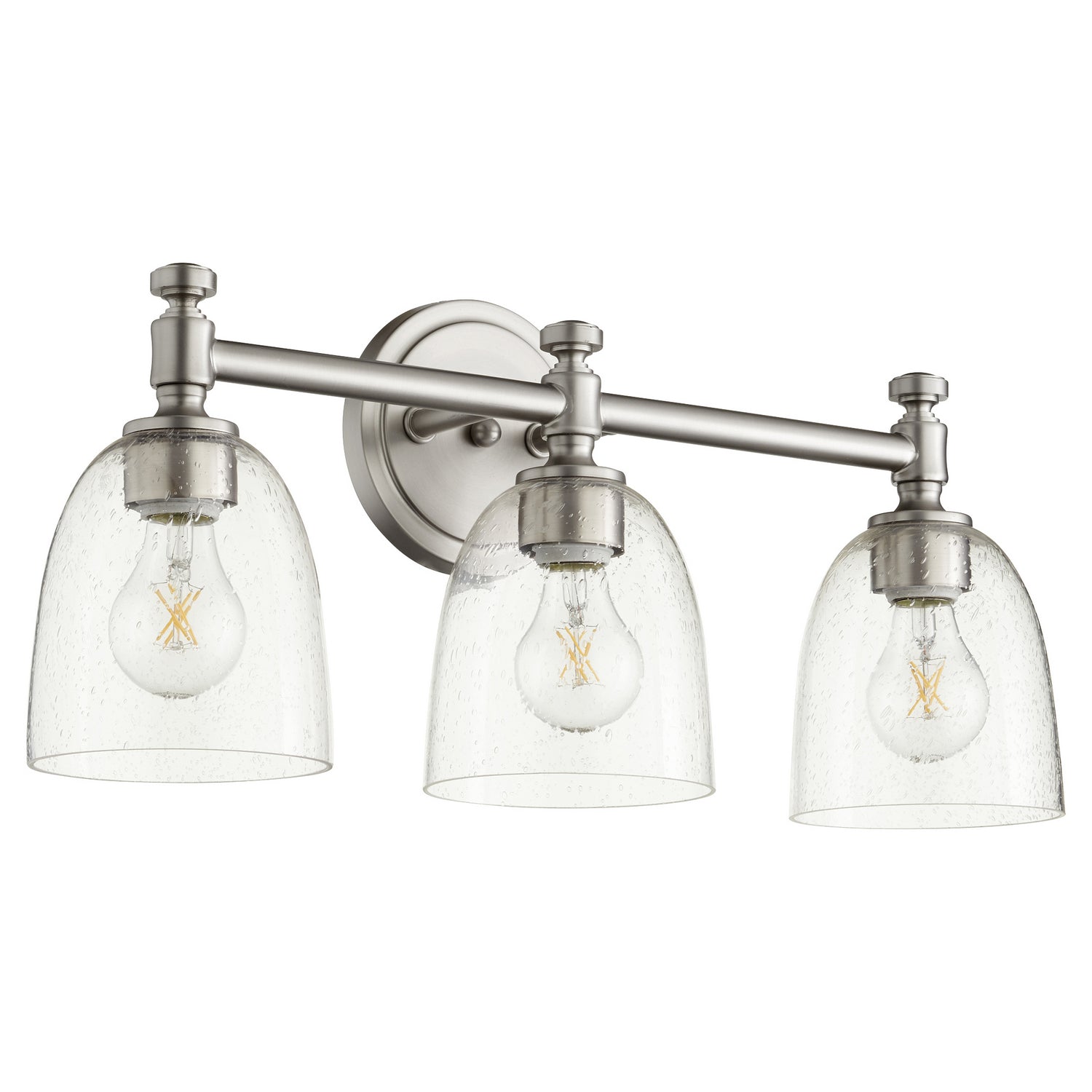 Quorum - 5122-3-265 - Three Light Vanity - Rossington - Satin Nickel w/ Clear/Seeded