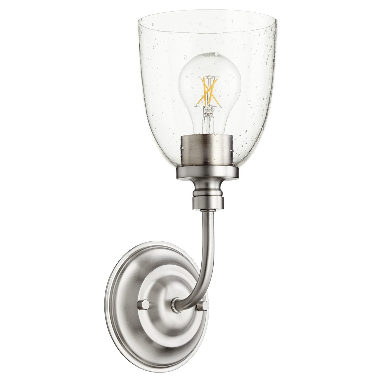 Quorum - 5522-1-265 - One Light Wall Mount - Rossington - Satin Nickel w/ Clear/Seeded