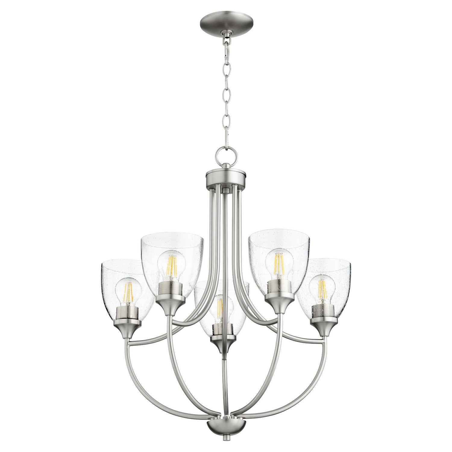 Quorum - 6059-5-265 - Five Light Chandelier - Enclave - Satin Nickel w/ Clear/Seeded