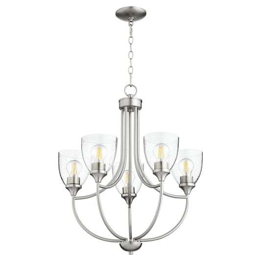 Quorum - 6059-5-265 - Five Light Chandelier - Enclave - Satin Nickel w/ Clear/Seeded