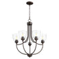 Quorum - 6059-5-286 - Five Light Chandelier - Enclave - Oiled Bronze w/ Clear/Seeded