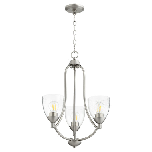 Quorum - 6069-3-265 - Three Light Chandelier - Barkley - Satin Nickel w/ Clear/Seeded