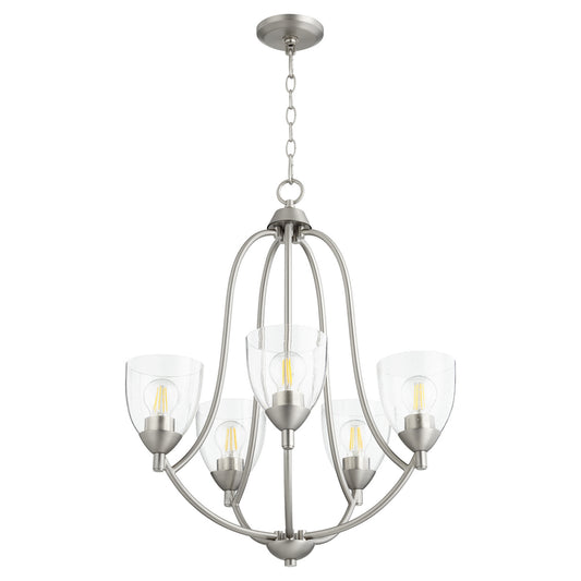 Quorum - 6069-5-265 - Five Light Chandelier - Barkley - Satin Nickel w/ Clear/Seeded