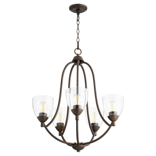 Quorum - 6069-5-286 - Five Light Chandelier - Barkley - Oiled Bronze w/ Clear/Seeded